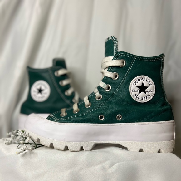 Converse Shoes - “Chuck Taylor Converse” LEATHER Platform Green Size 5